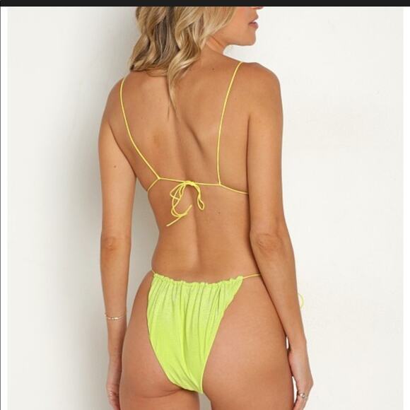 Its Now Cool - The String Bikini Top & The Gathered Tie Pant in Citrine Lurex - Picture 9 of 10